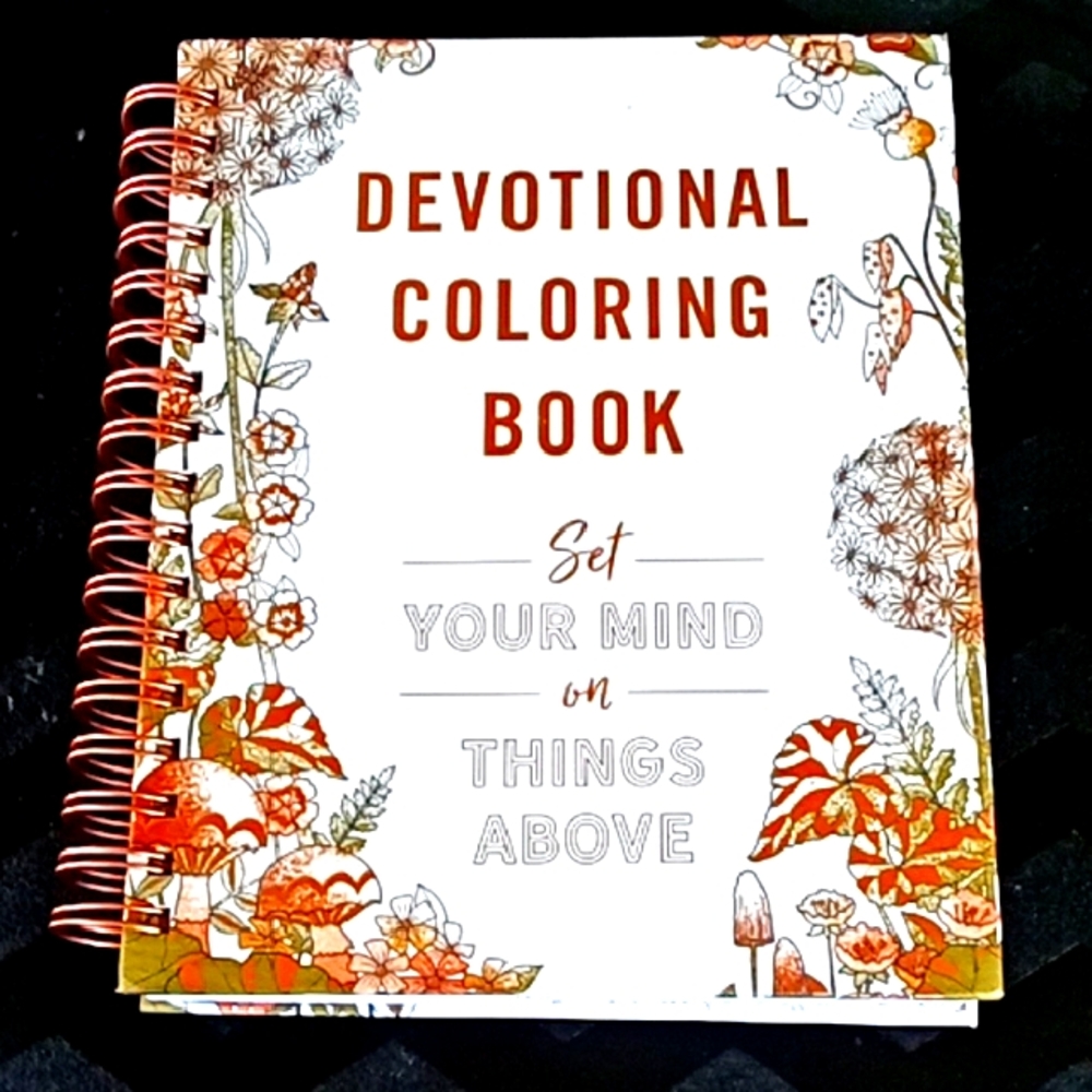 Devotional Coloring Book with Spiral Bound Text And Pictures 312 Pages - Picture 1 of 8